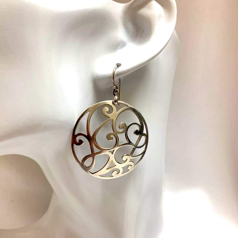 NEW Silpada Vintage Sterling Silver Scroll Dangle Earrings - Picture 5 of 7